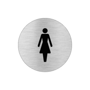 FEMALE Premium Brushed Silver toilet door sign