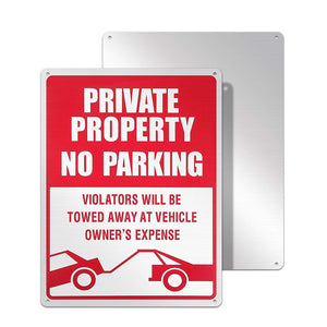 no parking warning sign English aluminum plate reflective film NO PARKING sign