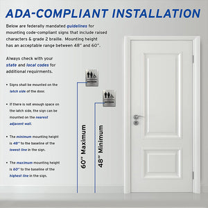 2024 Hot Sale Brushed Silver Stainless Steel/Aluminum Wayfinding Signs Accessible Restroom Signs Braille Signs