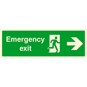Emergency Exit Sign Right Arrow