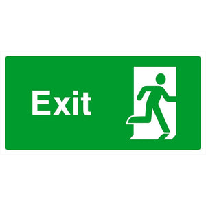Exit Right Emergency Escape Sign
