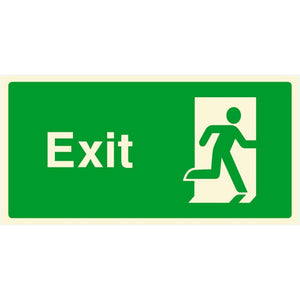 Exit Right Emergency Escape Sign