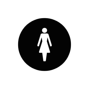 FEMALE Premium Black toilet door sign