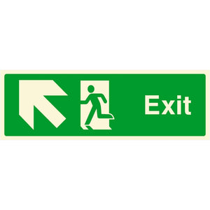 Fire Exit Sign Up Left Arrow