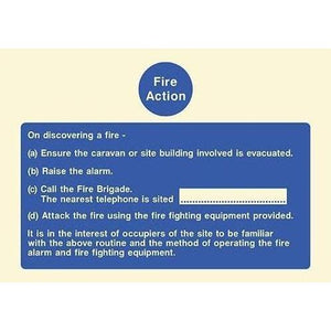 Glow In The Dark Fire Action Caravan Building Site Sign
