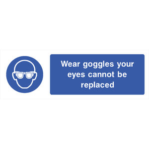 Goggles Eyes Cannot Be Replaced Sign