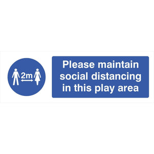 Maintain Social Distancing Play Area 2 Metre Sign