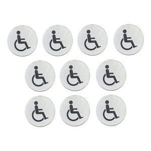 Multipack Disabled Toilet Sign in Stainless Steel 10 Pack