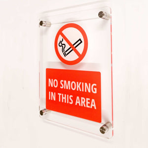 No Smoking In This Area Sign in Clear Acrylic