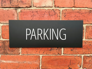 Parking Sign Midnight Black Landscape