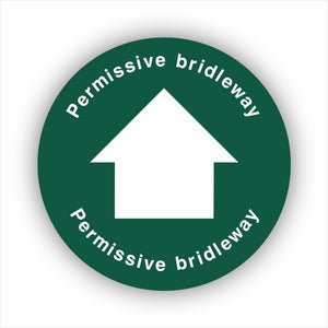 Permissive Bridleway White Arrow Waymarker sign