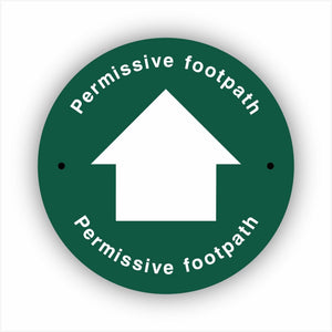 Permissive Footpath White Arrow Waymarker sign