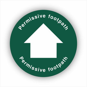 Permissive Footpath White Arrow Waymarker sign