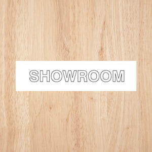 Showroom Door Sign CAPS
