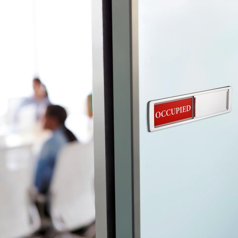 Privacy signs for office or meeting room doors, restrooms, and other locations