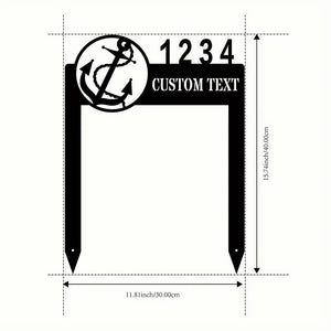 Personalized Address Plaque with Anchor Design for Courtyards