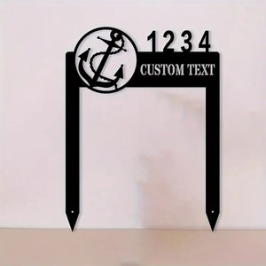 Personalized Address Plaque with Anchor Design for Courtyards