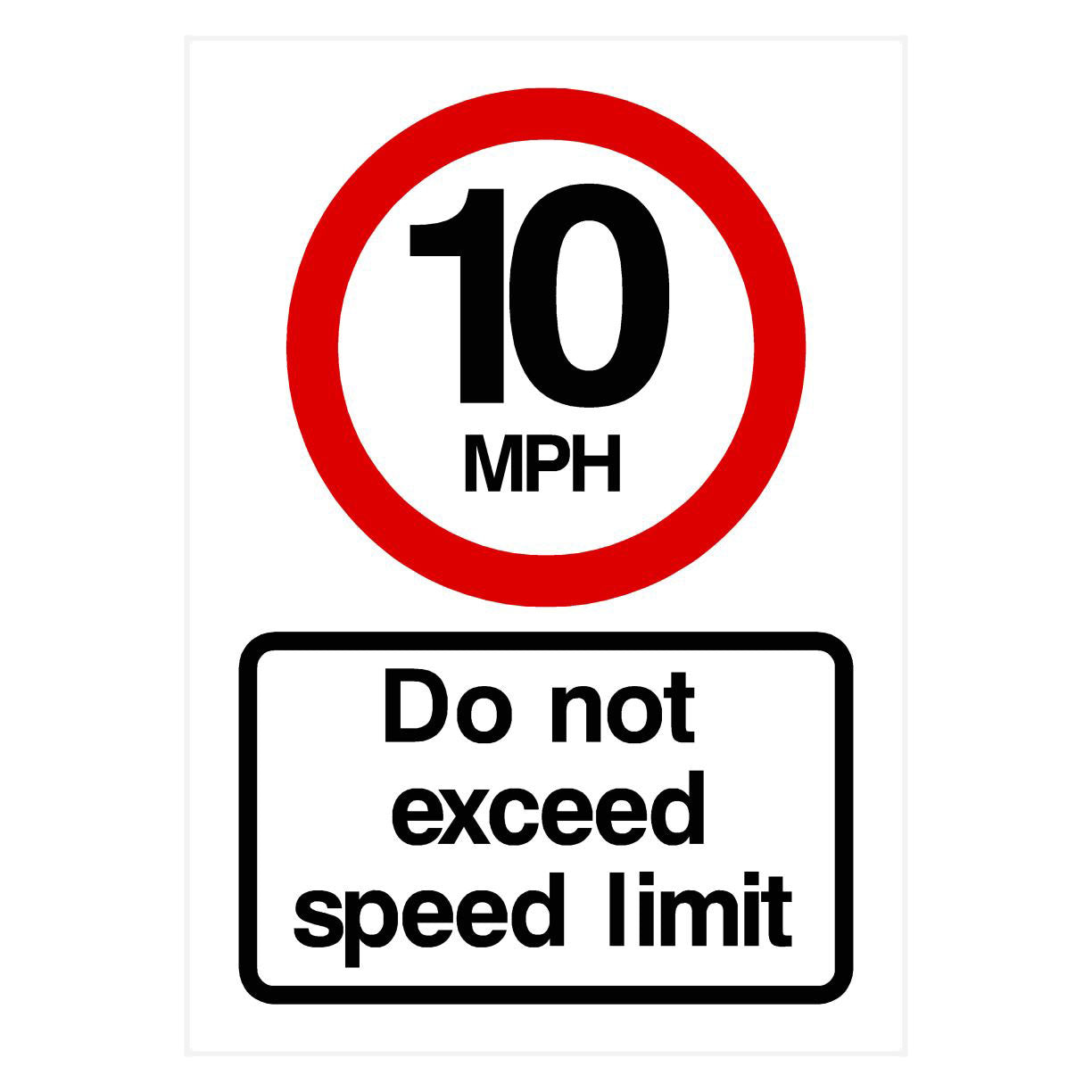 10 MPH Speed Limit Sign