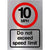 10mph Speed Limit Sign in Brushed Silver