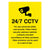 24/7 CCTV Personal Safety Yellow Sign