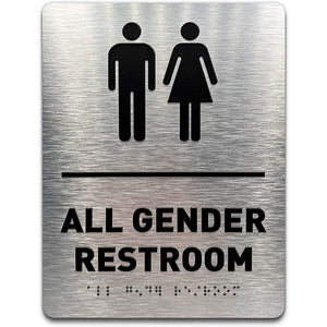 Women/Wheelchair Restroom ADA Compliant sign Braille