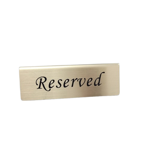 Spot Cross-border stainless steel desktop logo Booked table card Reserved restaurant double-sided sign Tip card