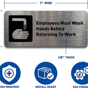 Employees Must Wash Hands Before Returning to Work Sign Signs