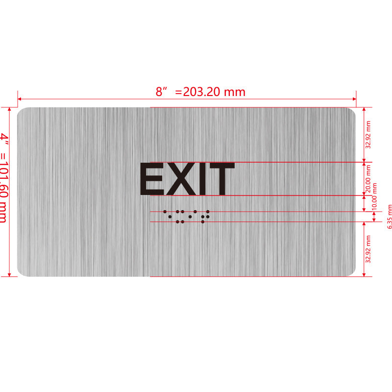 building sign 8X4 inch touch braille sign Braille BUILDING SIGN