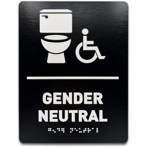 special aluminum-plastic panel toilet signage three-dimensional braille RESTROOM prompt sign raised text sign