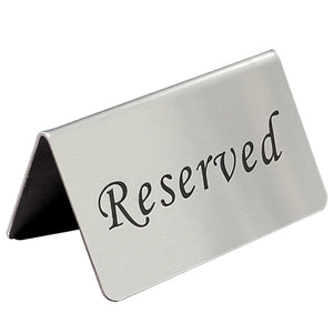 stainless steel desktop logo reserved table card Reserved restaurant double-sided card No smoking reminder card