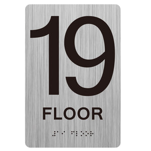 ADA Compliant Tactile Braille Building Floor Sign