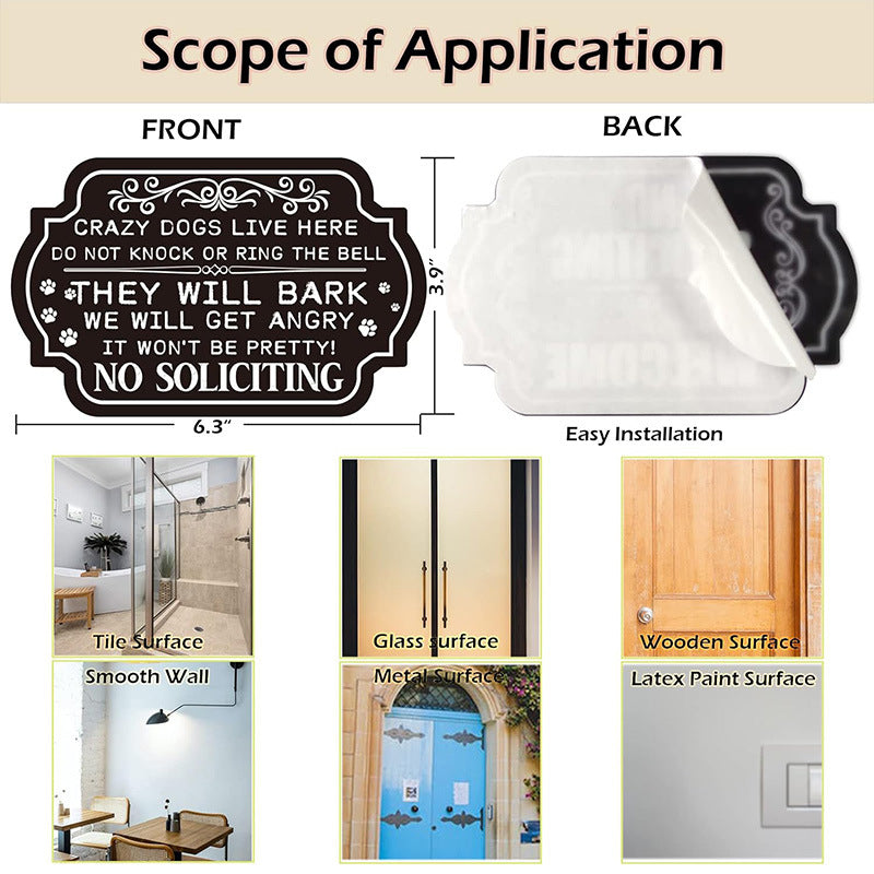 Front door decoration No solicitation sign Modern design Acrylic door sign NO SOLICITING SIGN