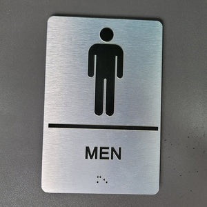 Braille signage Men's and women's toilets Touch MEN WOMEN Braille signage