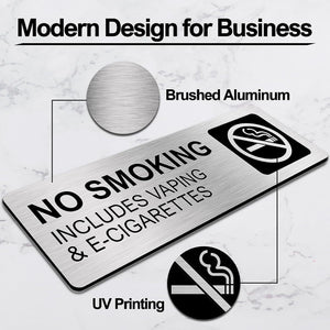 Spot No Smoking Sign 9x3 inch brushed aluminum, waterproof sign sign NO SMOKING SIGN