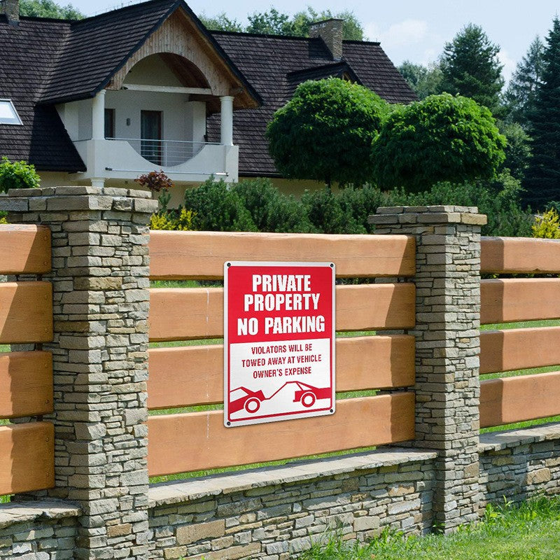 no parking warning sign English aluminum plate reflective film NO PARKING sign