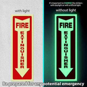 Fire luminous wall sticker signs Fire extinguisher identification signs Luminous fire self-luminous safety warning signs with adhesive backing