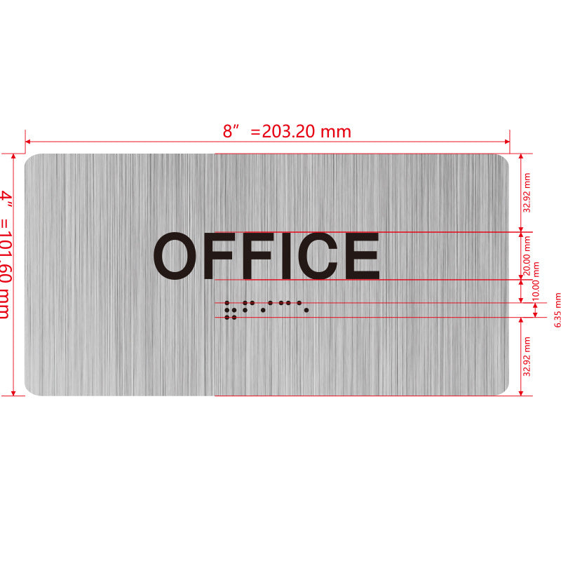 building sign 8X4 inch touch braille sign Braille BUILDING SIGN