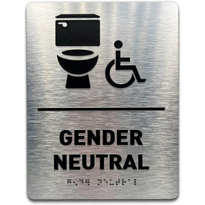 Braille signage Men's and women's toilets Touch MEN WOMEN Braille signage