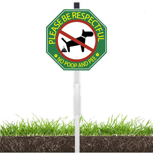 Factory customized puppy poop, please clean the lawn in time, prompting metal floor inserts with supporting grass signs