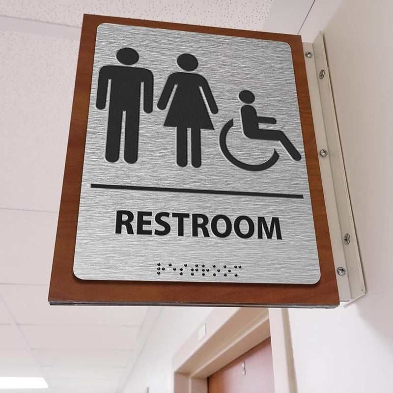 special toilet signage three-dimensional braille RESTROOM prompt sign raised text sign factory