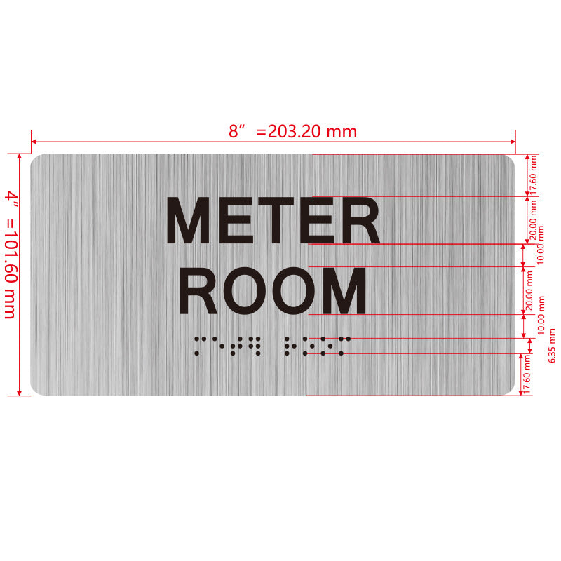 building sign 8X4 inch touch braille sign Braille BUILDING SIGN