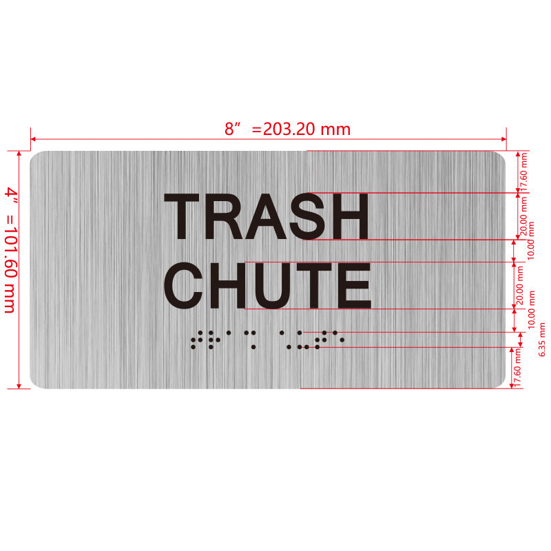 building sign 8X4 inch touch braille sign Braille BUILDING SIGN