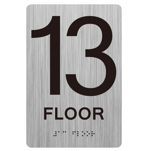 ADA Compliant Tactile Braille Building Floor Sign