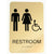 special shot aluminum plastic board bathroom sign three-dimensional braille Bathroom sign gold