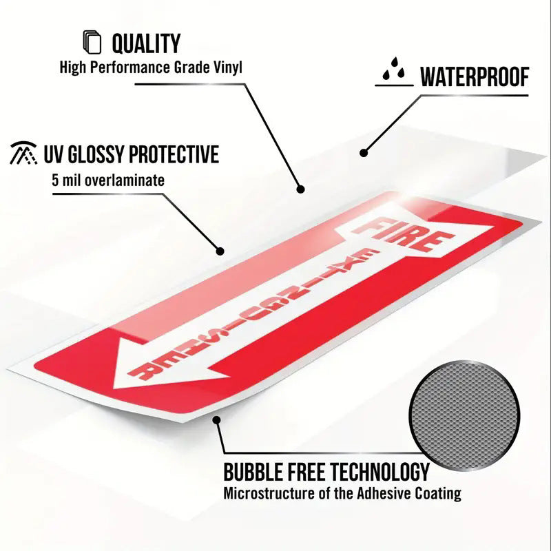 Vinyl Fire Safety Fire Extinguisher Logo Sticker Tip FIRE Sticker