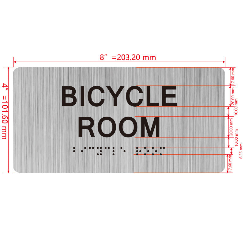 building sign 8X4 inch touch braille sign Braille BUILDING SIGN