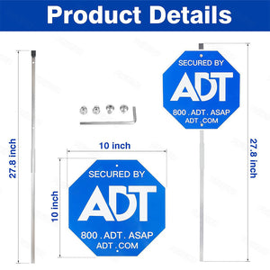 ADT Security Sign Aluminum Yard Sign with Stake Yard Sign with Pile