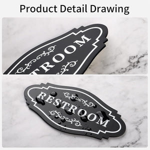 Bathroom Acrylic Brand House Number Public Toilet Logo Signs Creative Wall Stickers Men's and Women's Toilet Signs