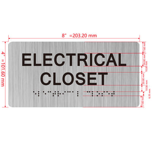 Electrical Cabinet Signs - ADA-compliant utility signs, raised letters, level 2 braille