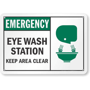 Eye Washing Station Signs Reflective Emergency Eye Washing Station Signs OSHA Safety Signs